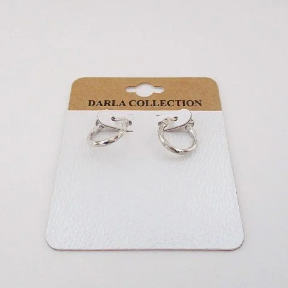 Darla Collection Silver Tone Hoop Earrings - Picture 1 of 5